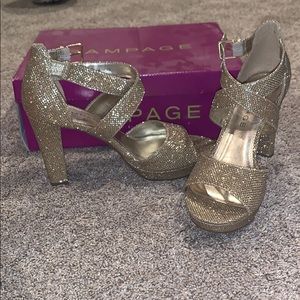 Rampage Sparked Gold Heels
